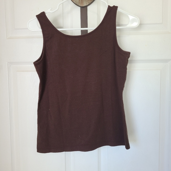 (1384) Talbots Women's Tanktop, Size: Petite Color: Brown - Picture 7 of 10